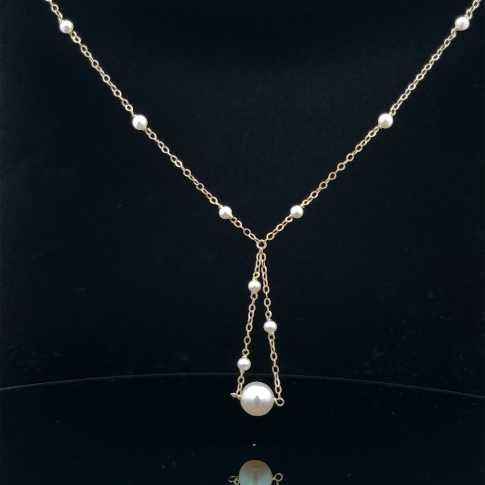 van luna - akoya pearl trapeze necklace - valentshop.com