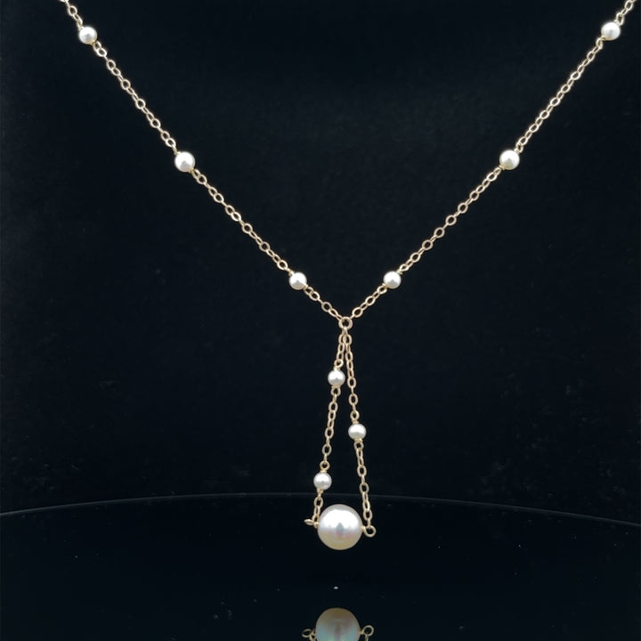 van luna - akoya pearl trapeze necklace - valentshop.com