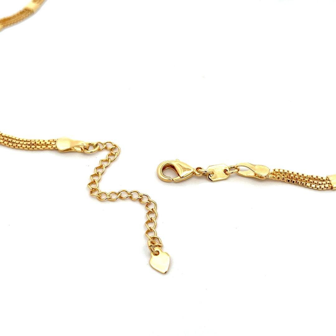 14K-gold-filled triple-strand station necklace - 16" - valentshop.com