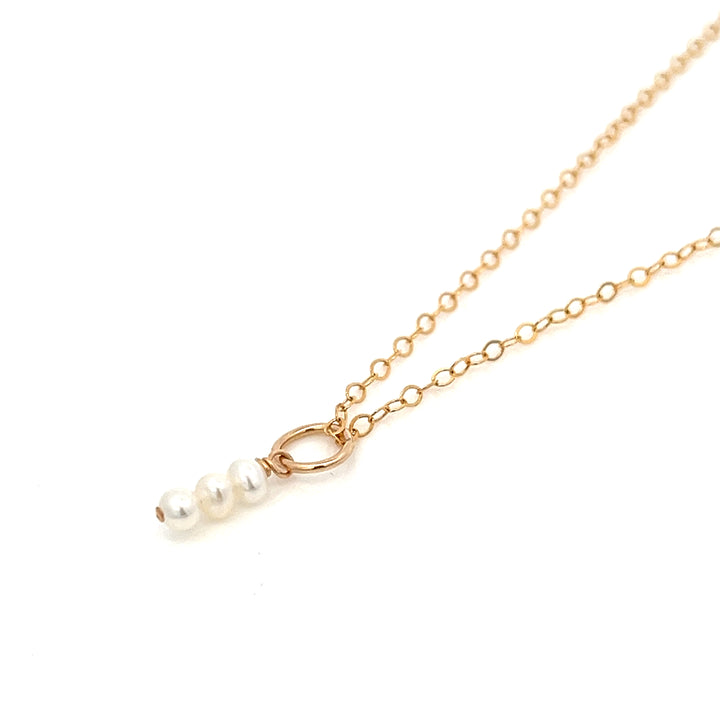 three baby pearl stick pendant necklace - valentshop.com