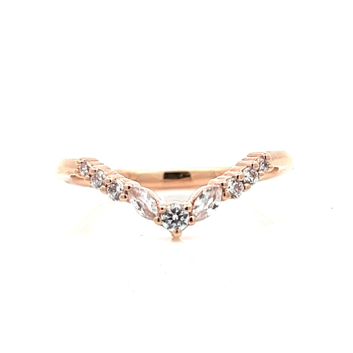 v-shaped contour diamond band - Valentshop Jewelry