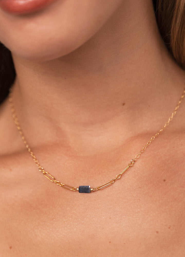 sapphire rounded link necklace - Valentshop Jewelry