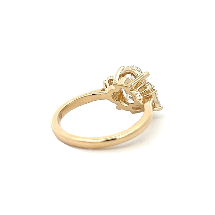 2.75 ctw oval diamond cluster engagement ring - Valentshop Jewelry