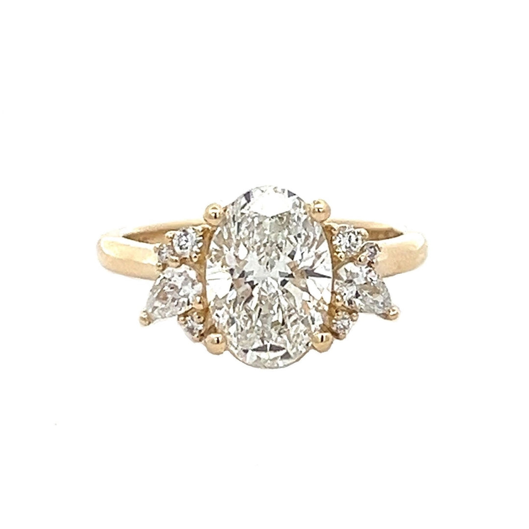 2.75 ctw oval diamond cluster engagement ring - Valentshop Jewelry