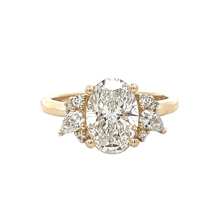 2.75 ctw oval diamond cluster engagement ring - Valentshop Jewelry