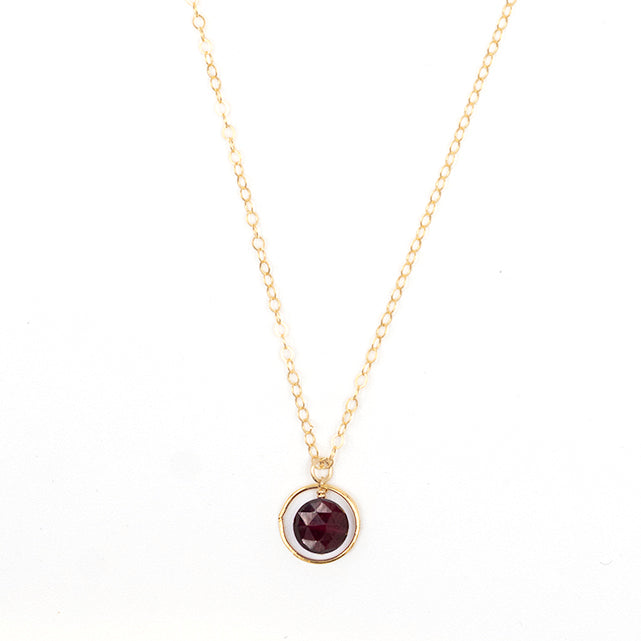 halo birthstone necklace - Valentshop Jewelry