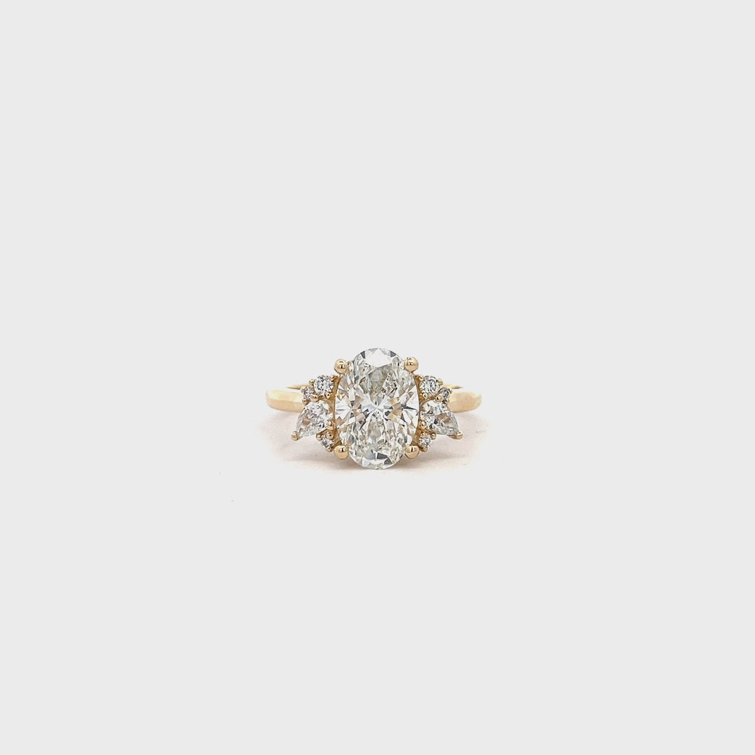 2.75 ctw oval diamond cluster engagement ring