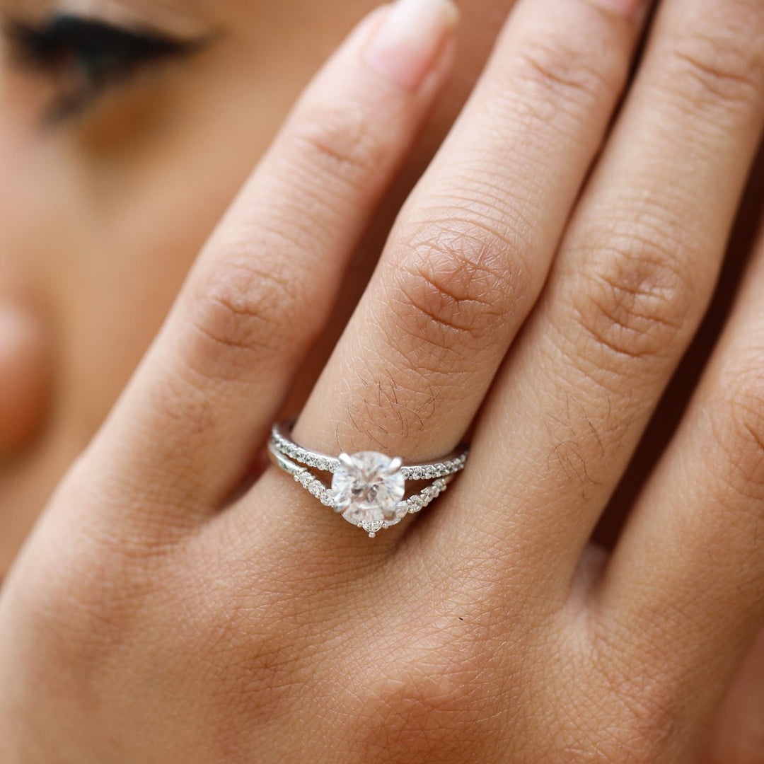 v-shaped contour diamond band - Valentshop Jewelry