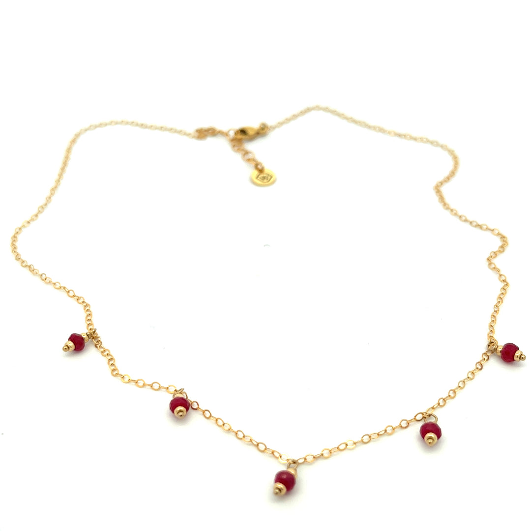 silk road - ruby dangle charm necklace - valentshop.com