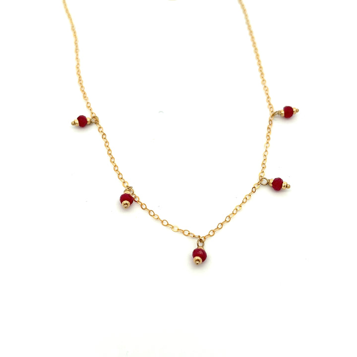 silk road - ruby dangle charm necklace - valentshop.com