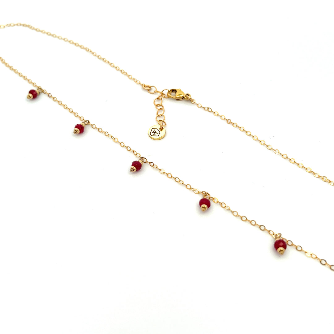 silk road - ruby dangle charm necklace - valentshop.com