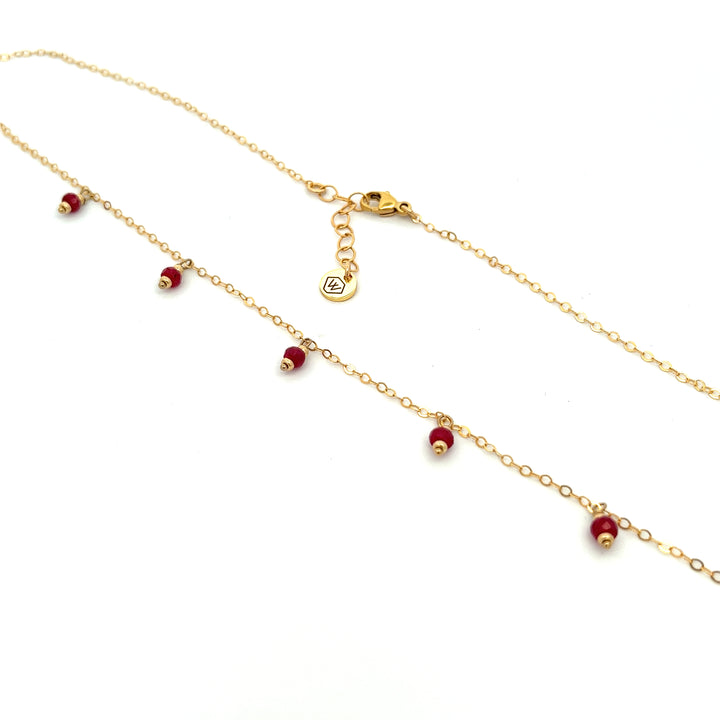silk road - ruby dangle charm necklace - valentshop.com