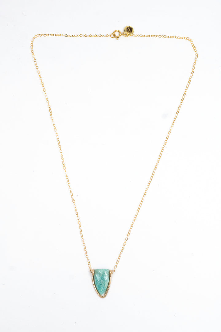 amazonite arrowhead bezel necklace - Valentshop Jewelry