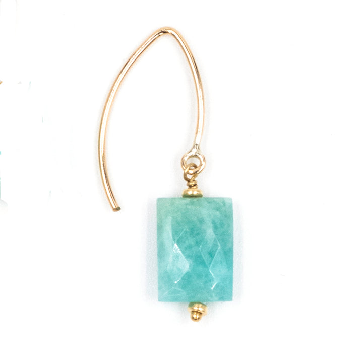 amazonite chiclet shepards hook earrings - Valentshop Jewelry