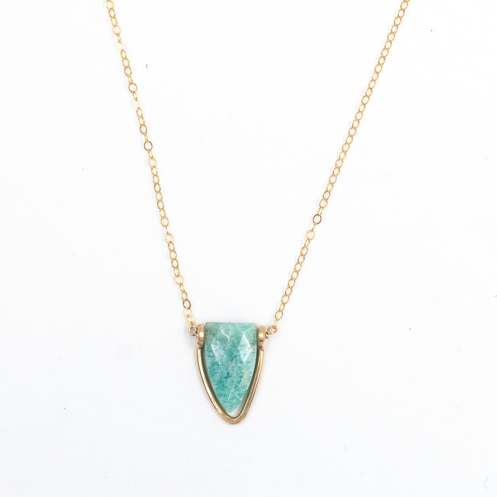 amazonite arrowhead bezel necklace - Valentshop Jewelry