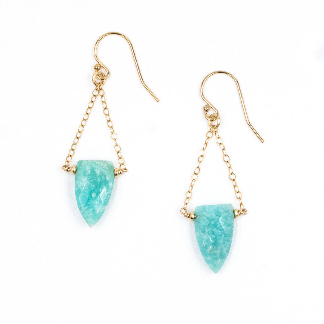 amazonite arrowhead trapeze earrings - Valentshop Jewelry