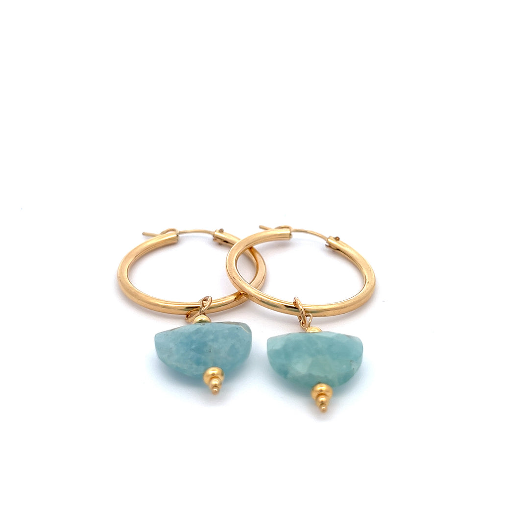aegean - crescent aquamarine hoop earrings - valentshop.com