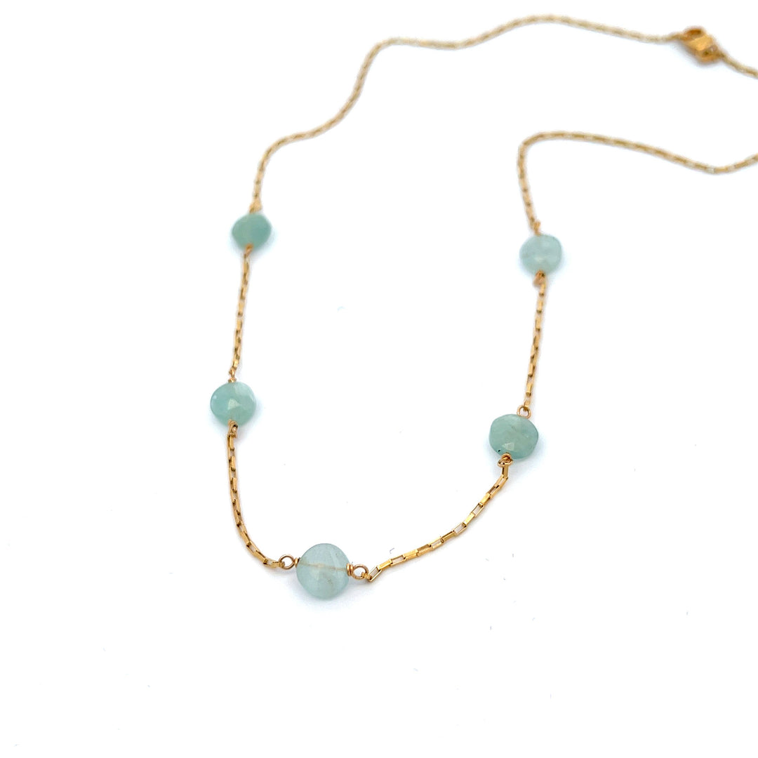 aegean - aquamarine five-station necklace - valentshop.com