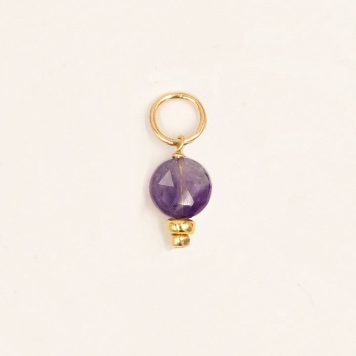 faceted birthstone coin charm - shepherd's hook earrings - valentshop.com
