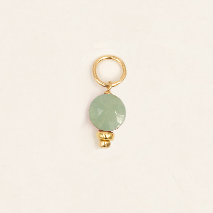 faceted birthstone coin charm - shepherd's hook earrings - valentshop.com