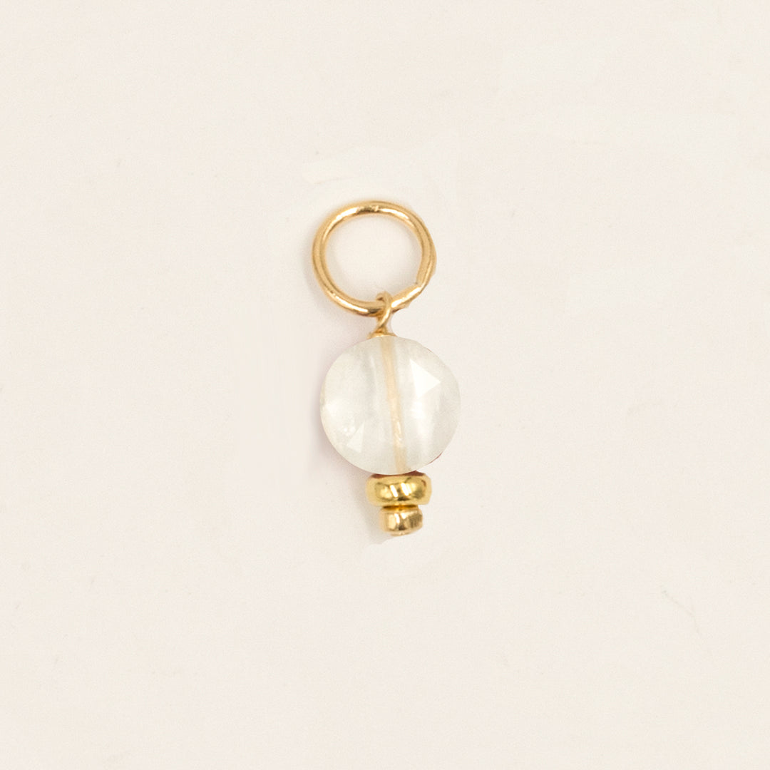 faceted birthstone coin charm - shepherd's hook earrings - valentshop.com