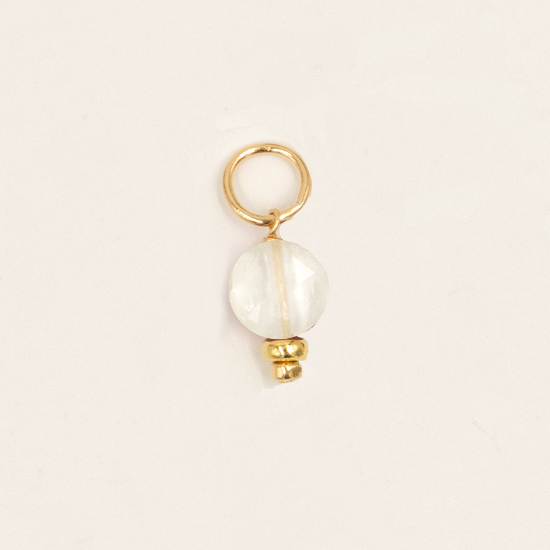 faceted birthstone coin charm - hoop earrings - valentshop.com