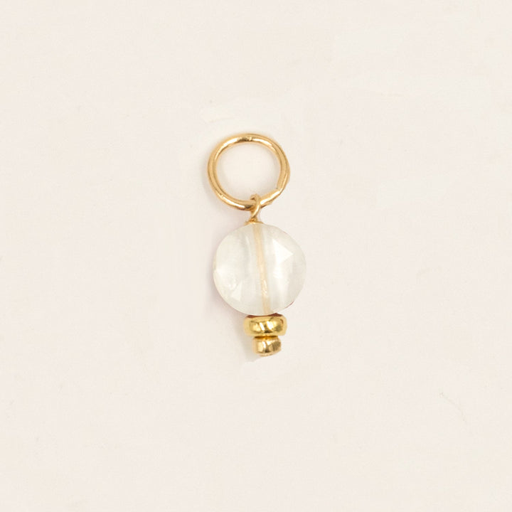 faceted birthstone coin charm - hoop earrings - valentshop.com