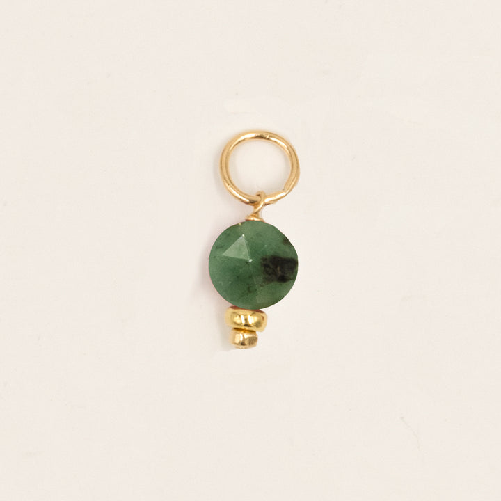 faceted birthstone coin charm - shepherd's hook earrings - valentshop.com
