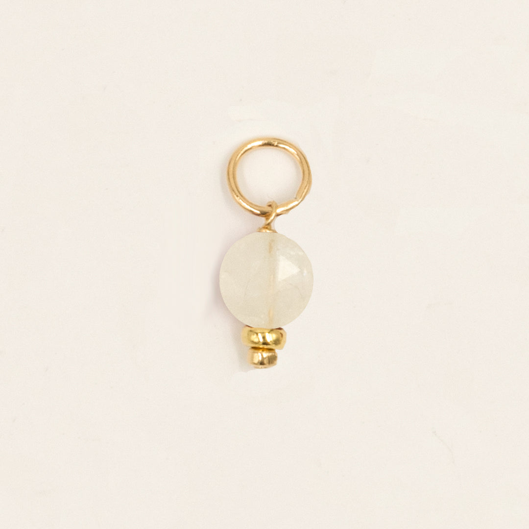 faceted birthstone coin charm - shepherd's hook earrings - valentshop.com