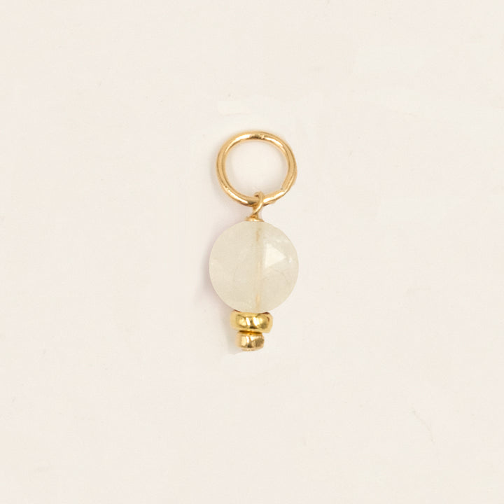 faceted birthstone coin charm - shepherd's hook earrings - valentshop.com