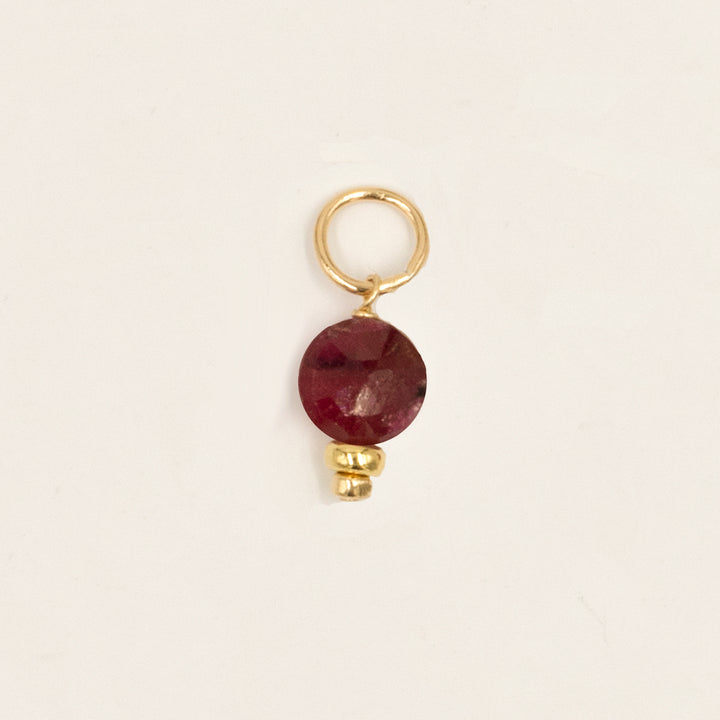 faceted birthstone coin charm - shepherd's hook earrings - valentshop.com
