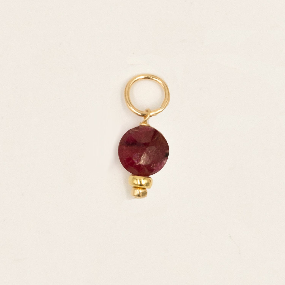 faceted birthstone coin charm - hoop earrings - valentshop.com