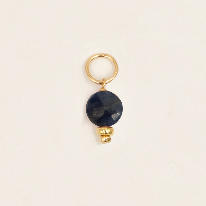 faceted birthstone coin charm - shepherd's hook earrings - valentshop.com