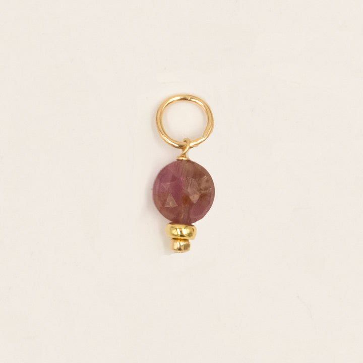 faceted birthstone coin charm - shepherd's hook earrings - valentshop.com