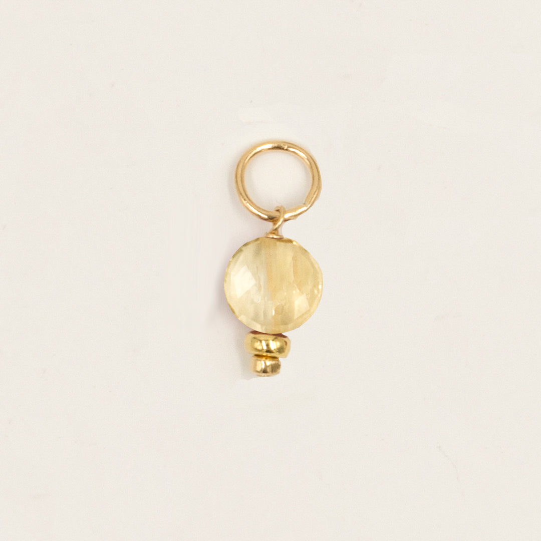 faceted birthstone coin charm - shepherd's hook earrings - valentshop.com