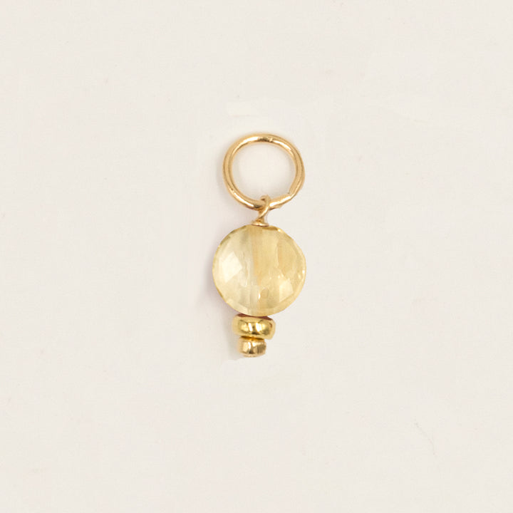 faceted birthstone coin charm - shepherd's hook earrings - valentshop.com