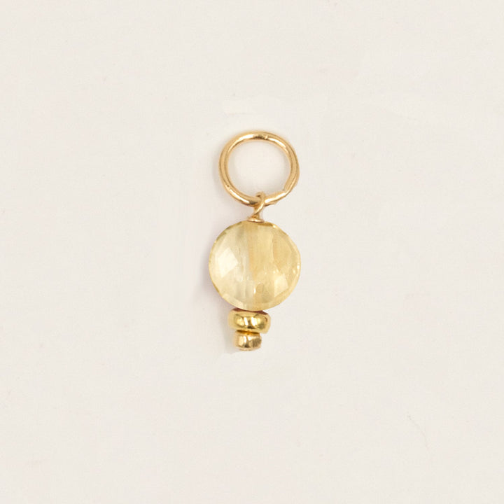 faceted birthstone coin charm - hoop earrings - valentshop.com