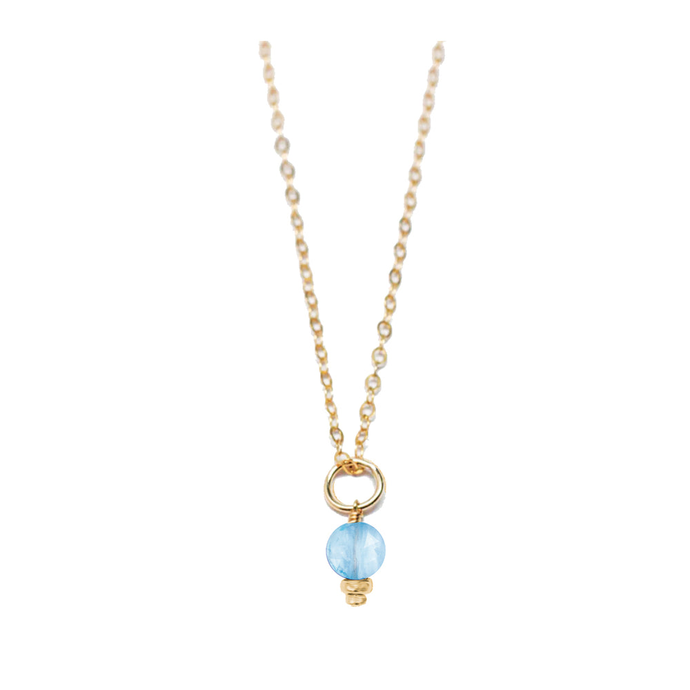 december - blue topaz - charm necklace - Valentshop Jewelry