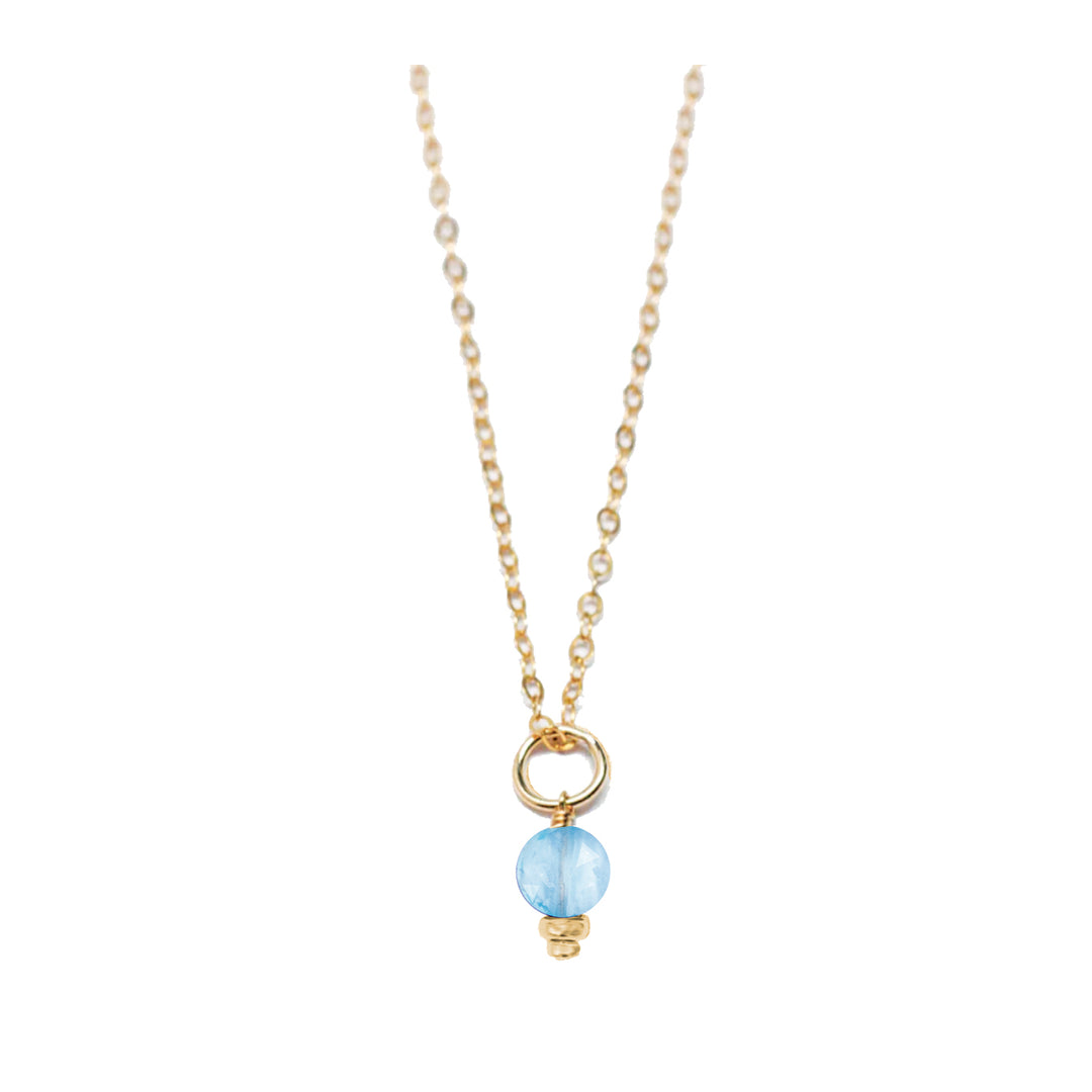 december - blue topaz - charm necklace - Valentshop Jewelry