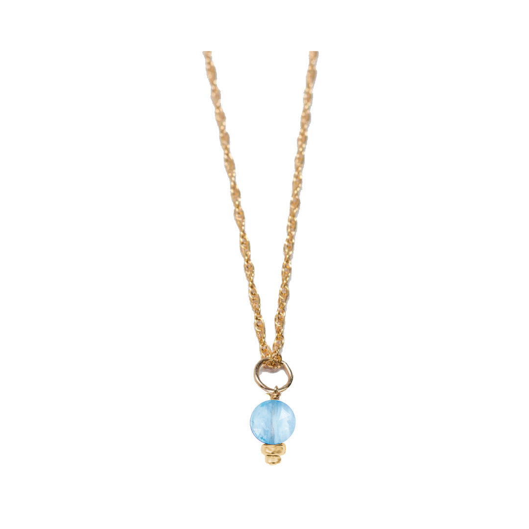 december - blue topaz - charm necklace - Valentshop Jewelry