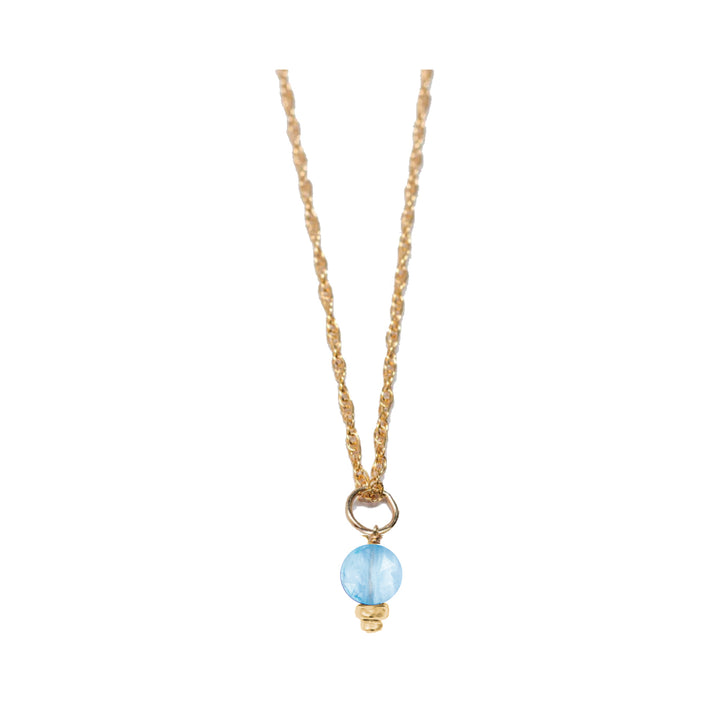 december - blue topaz - charm necklace - Valentshop Jewelry