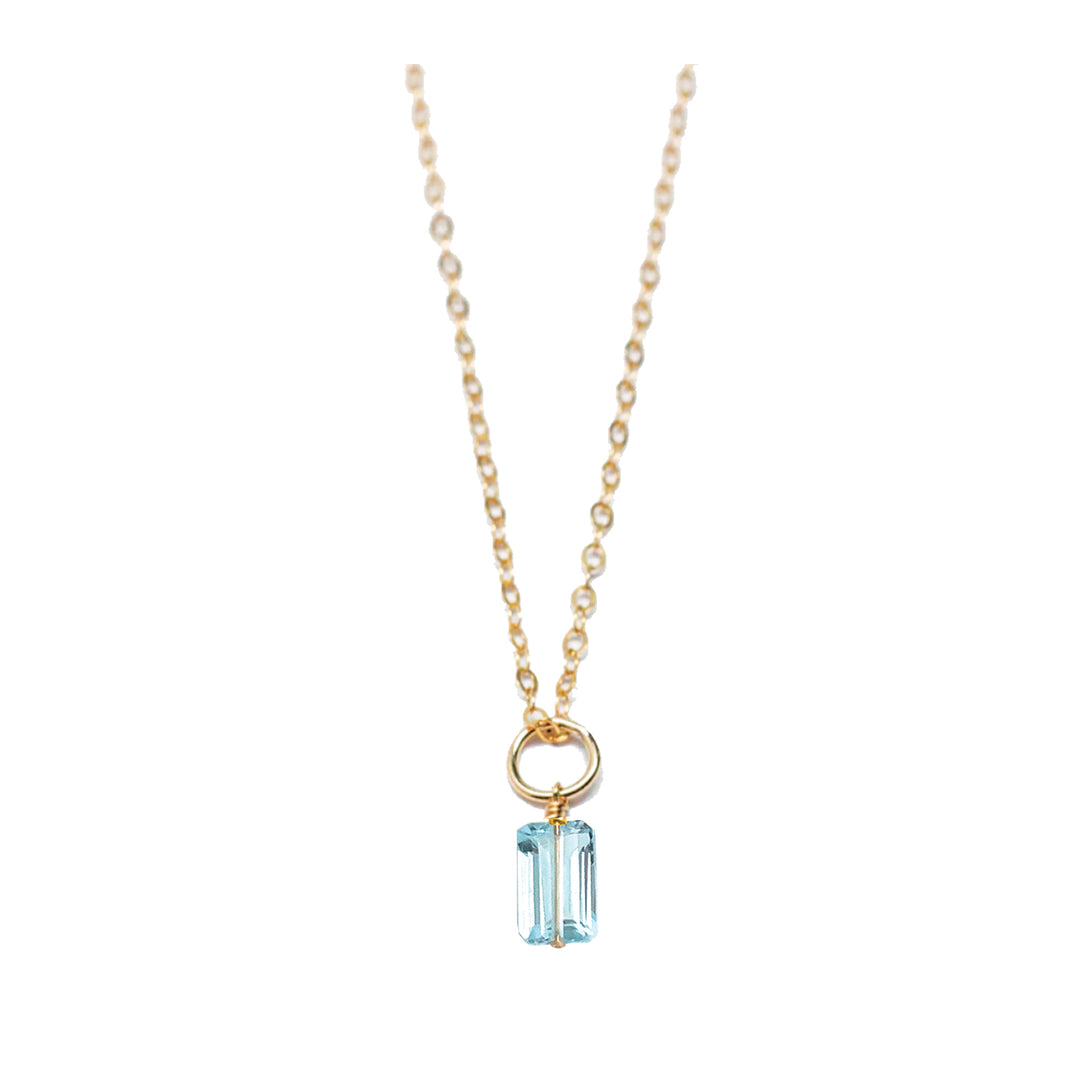 december - blue topaz - charm necklace - Valentshop Jewelry