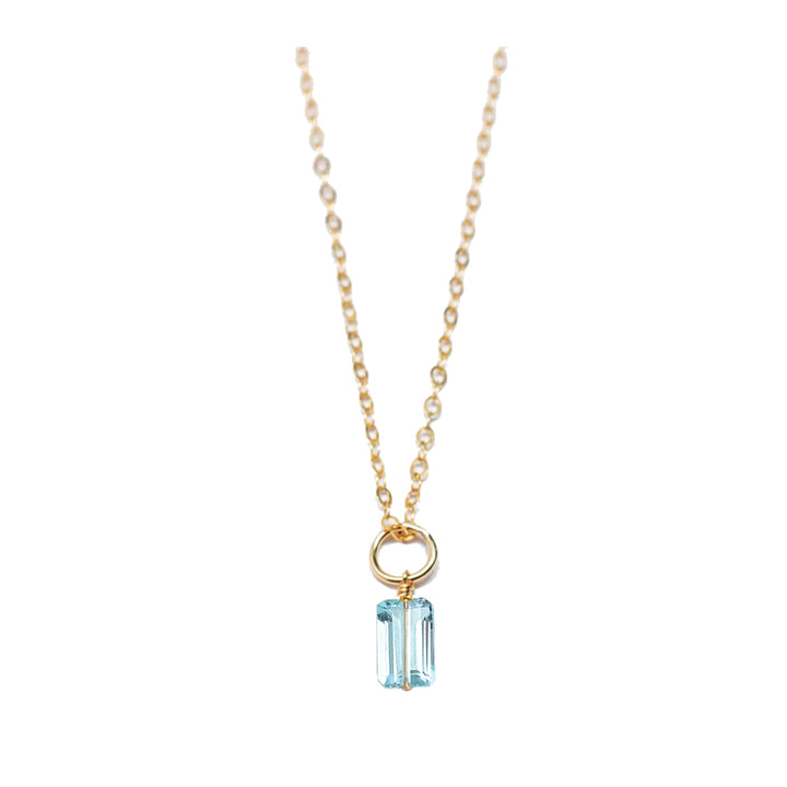 december - blue topaz - charm necklace - Valentshop Jewelry