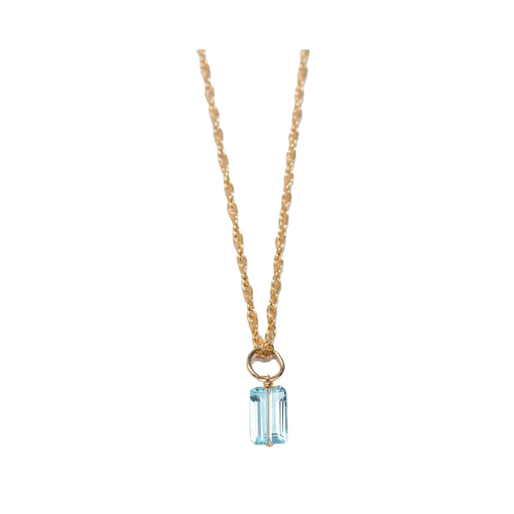 december - blue topaz - charm necklace - Valentshop Jewelry