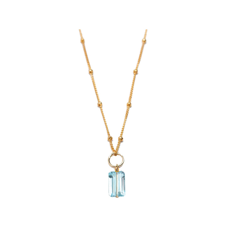 december - blue topaz - charm necklace - Valentshop Jewelry