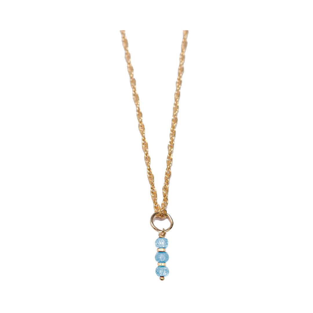 december - blue topaz - charm necklace - Valentshop Jewelry