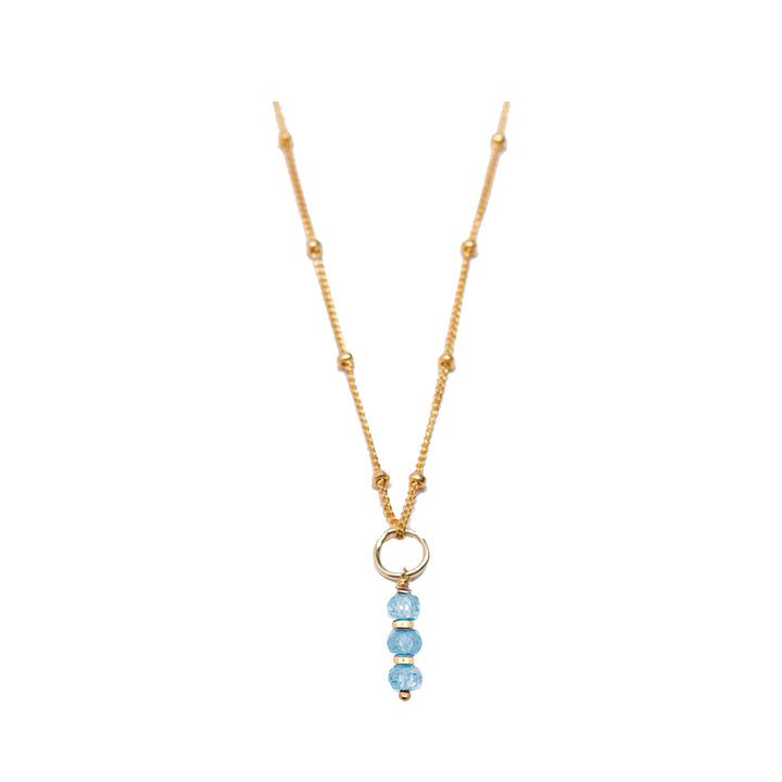 december - blue topaz - charm necklace - Valentshop Jewelry