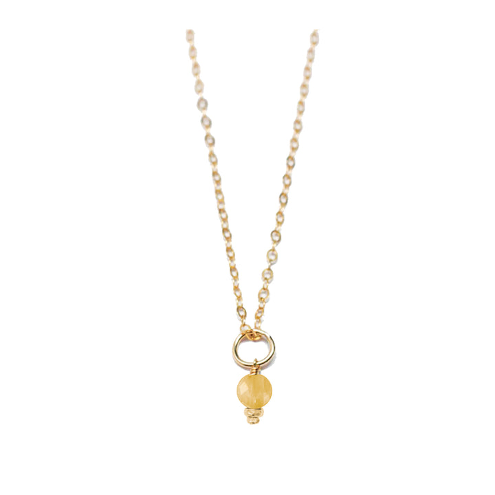 november - citrine - charm necklace - Valentshop Jewelry