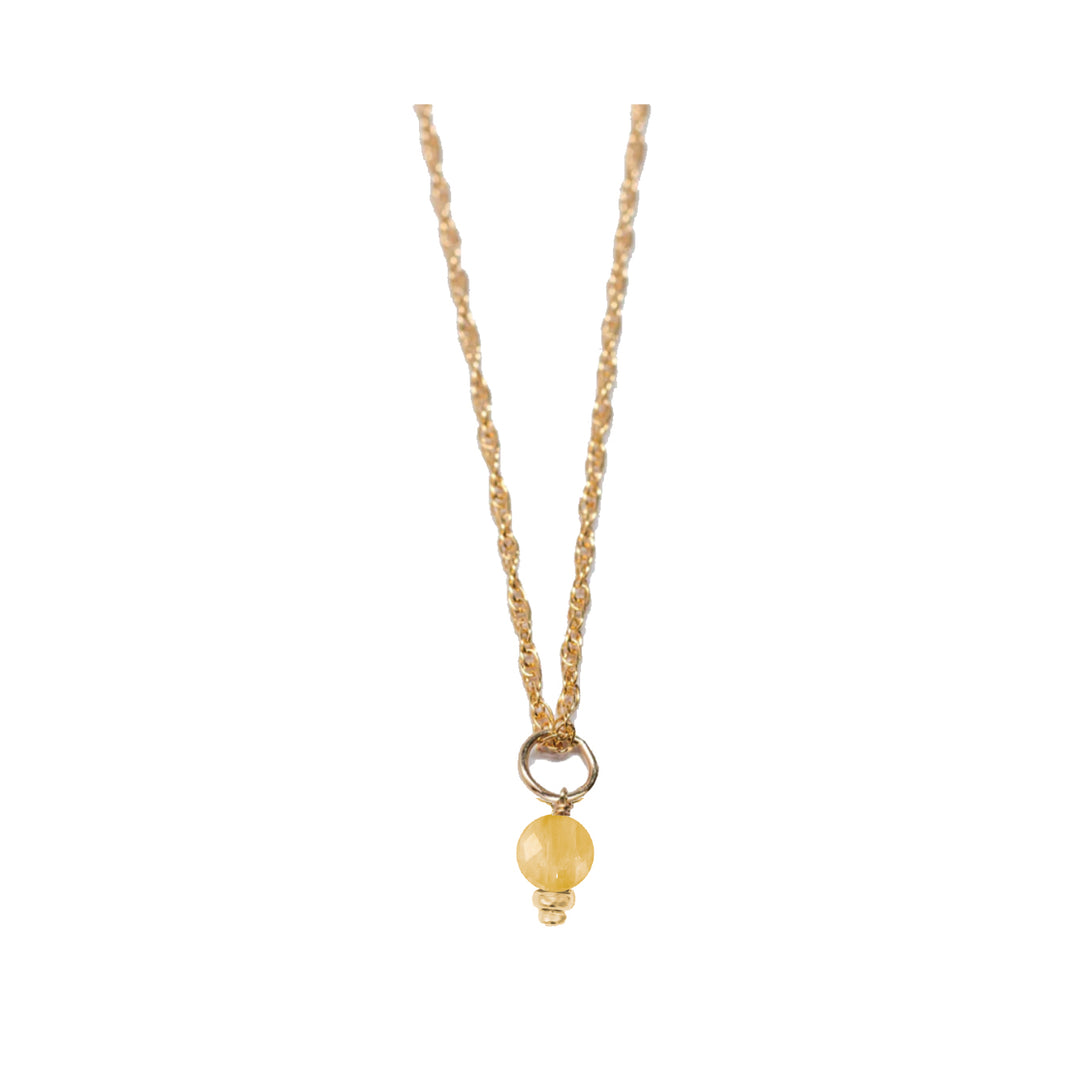 november - citrine - charm necklace - Valentshop Jewelry