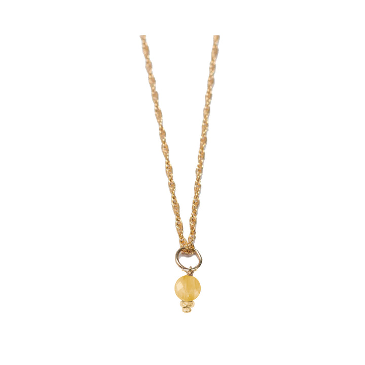 november - citrine - charm necklace - Valentshop Jewelry